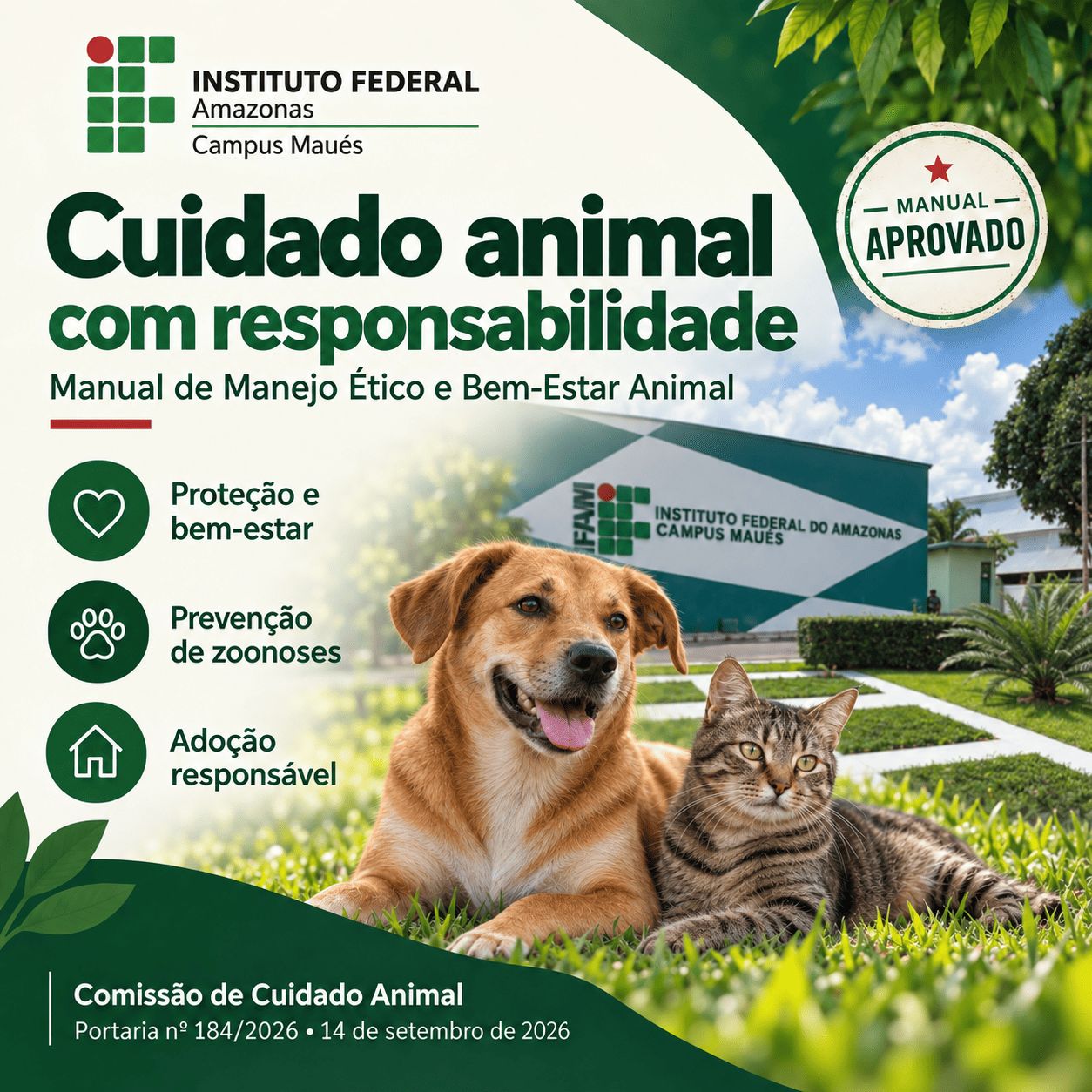 IFAM Campus Maués aprova manual de manejo ético e bem-estar animal